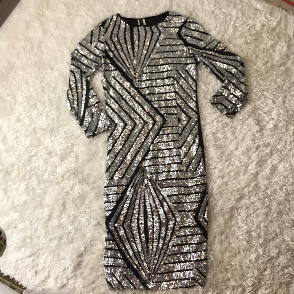 Silver sequin dress